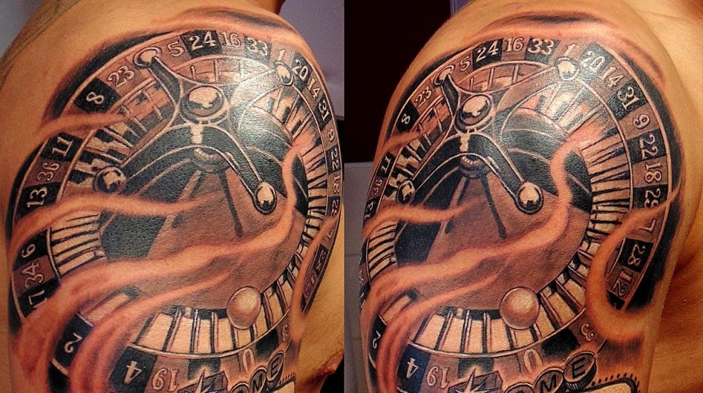 GAMBLING REDO-ROULETTE WHEEL TATTOO copy | before/ after red… | Flickr